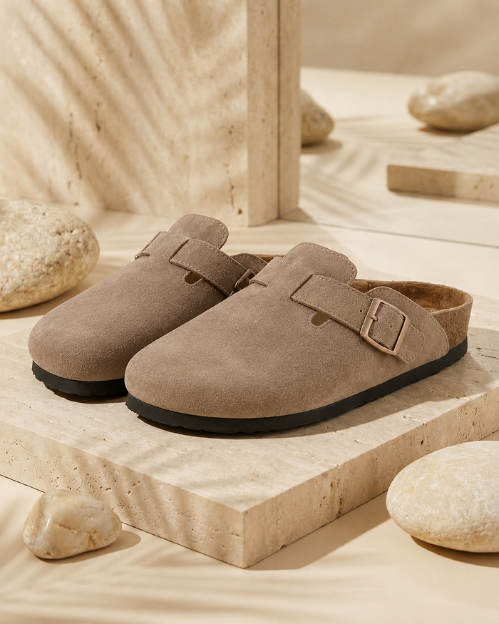 Suede Comfort Mule Sandals